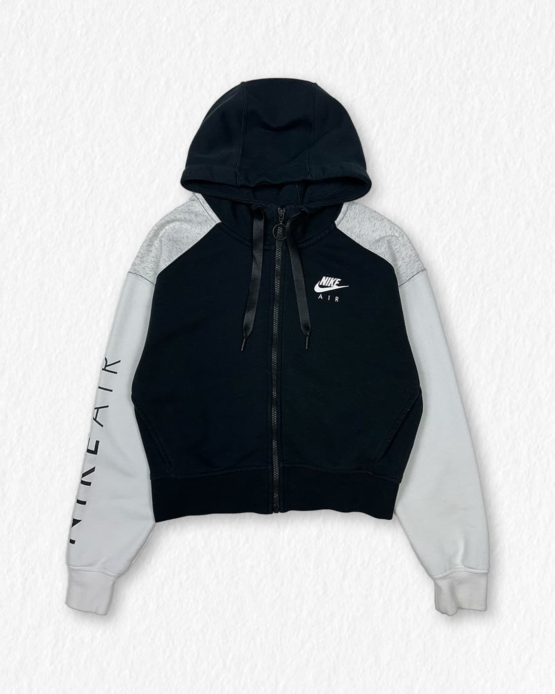 나이키 에어 배색 기모 크롭 후드집업 상품이미지1