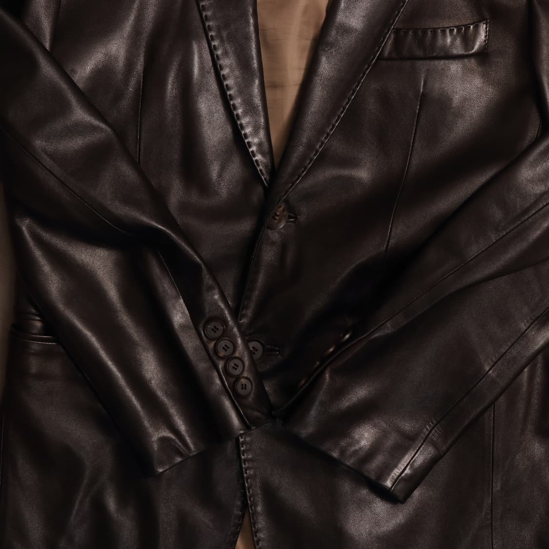 우영미 램스킨 양가죽 레더 블레이저 A1582 상품이미지3