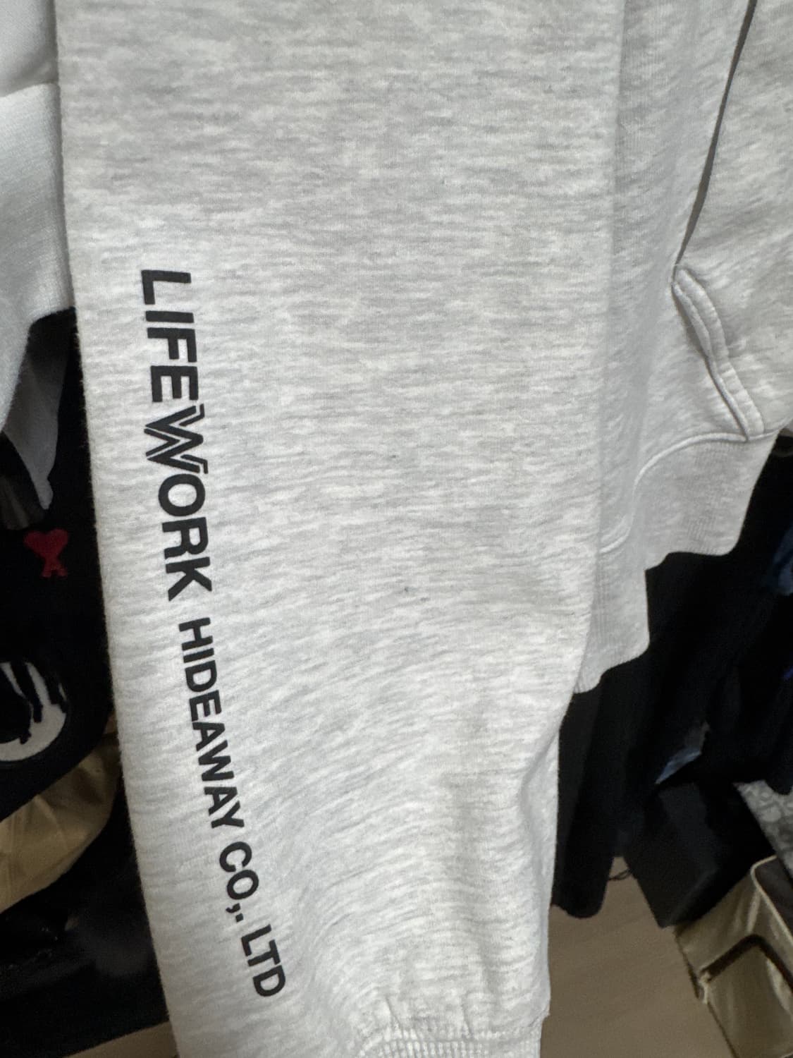 라이프워크 화이트 멜란지 후디 상품이미지2