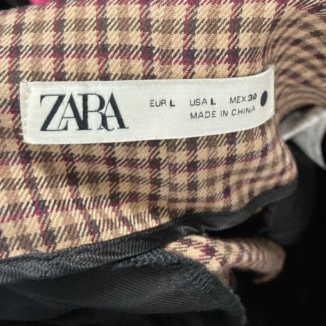 자라 하이웨스트 여성체크팬츠 L  상품이미지4