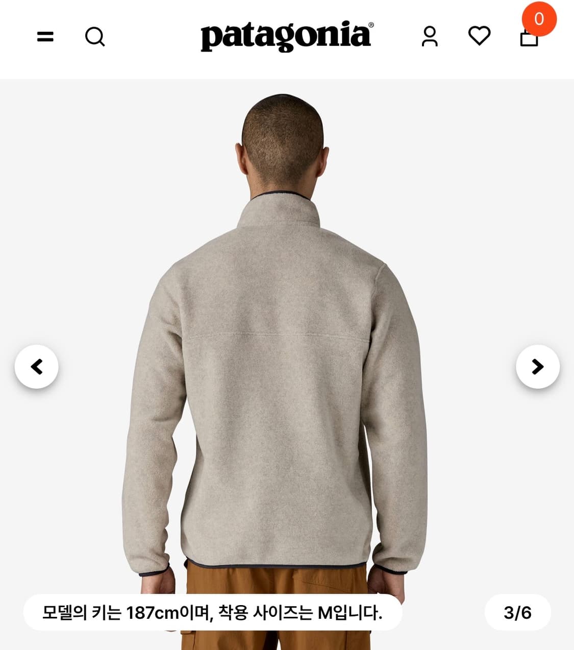 파타고니아 신칠라 스냅 풀오버 오트밀 M 상품이미지2