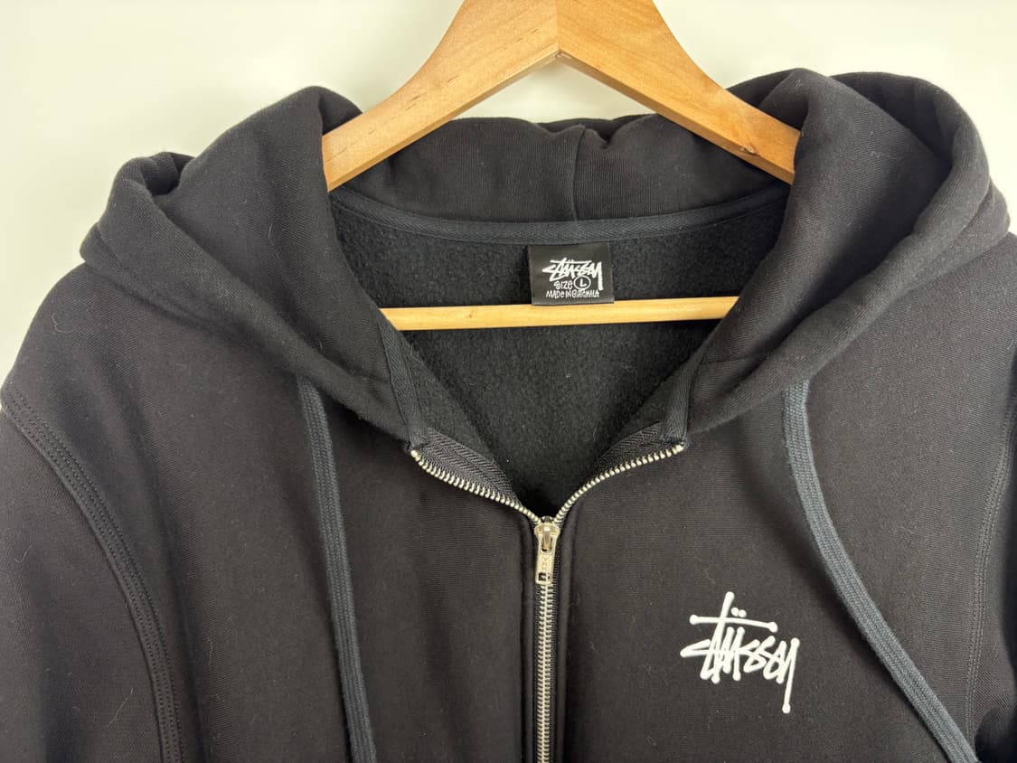 스투시 베이직 로고 기모 후드 집업 상품이미지2