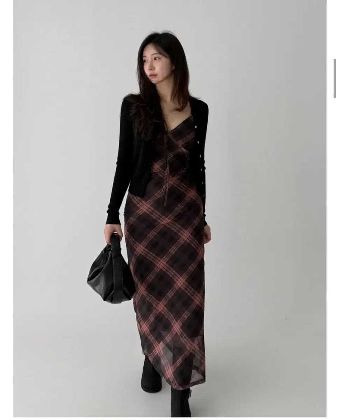 버피 브라운 체크 원피스 상품이미지1