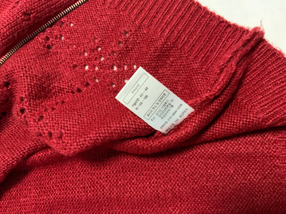 엑스톤즈 펀칭 니트 집업 가디건 M 상품이미지6