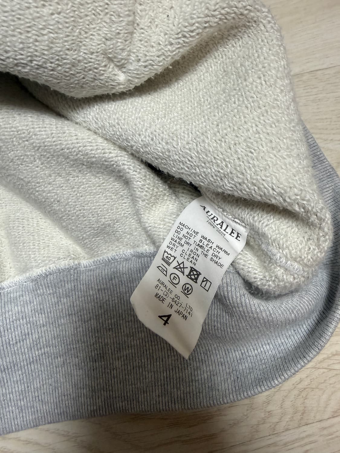 auralee 오라리 그레이 후드 스웻 팝니다 상품이미지4