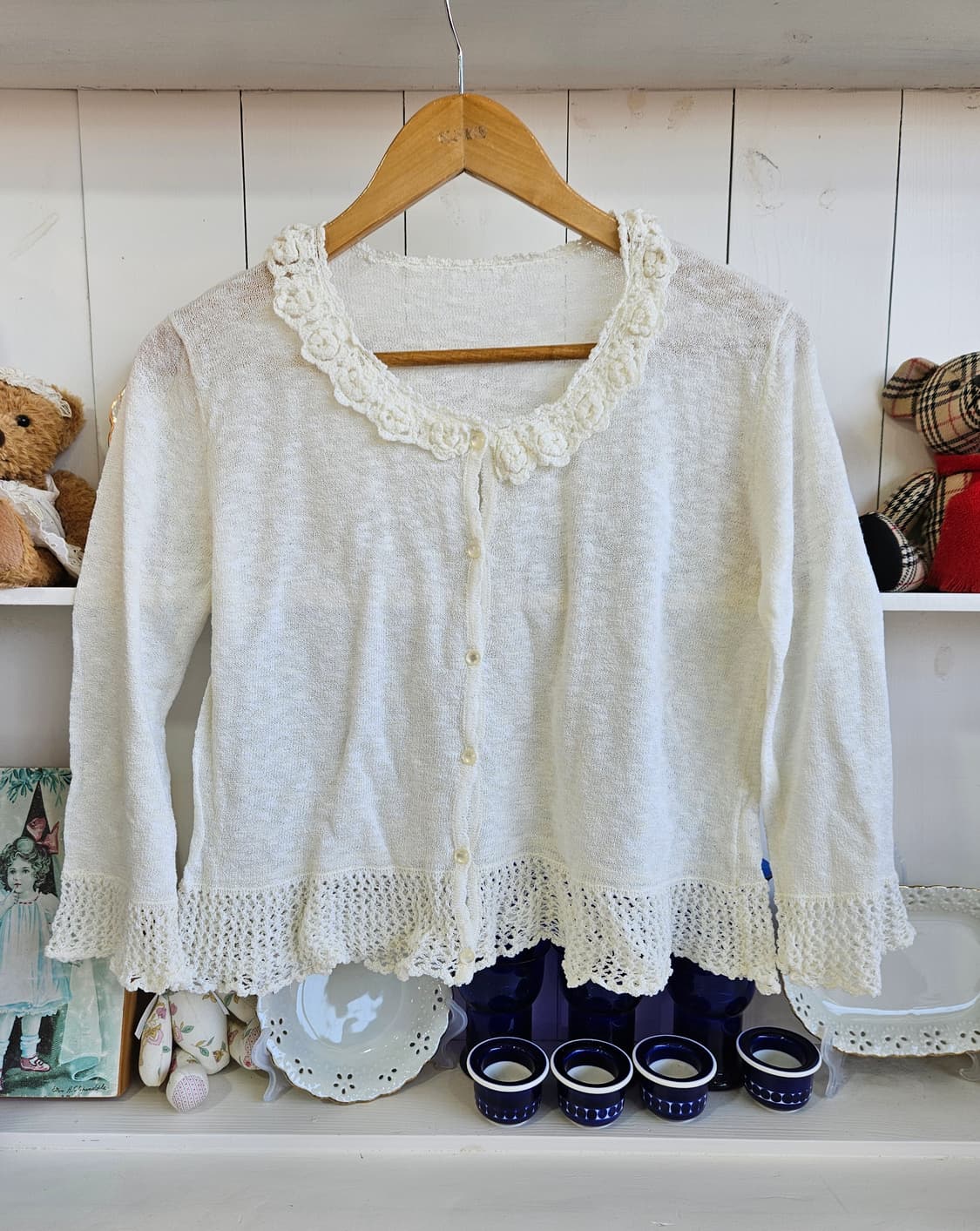 플라워 레이스 니트 가디건 상품이미지1