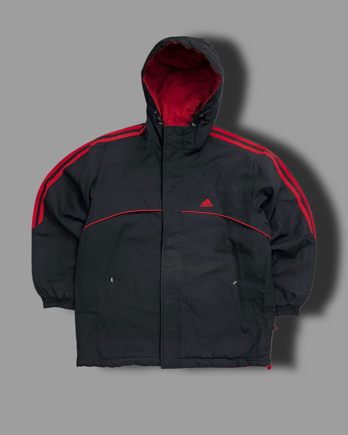 아디다스 블랙 레드 리버시블 빅로고 후디 점퍼 95 상품이미지7