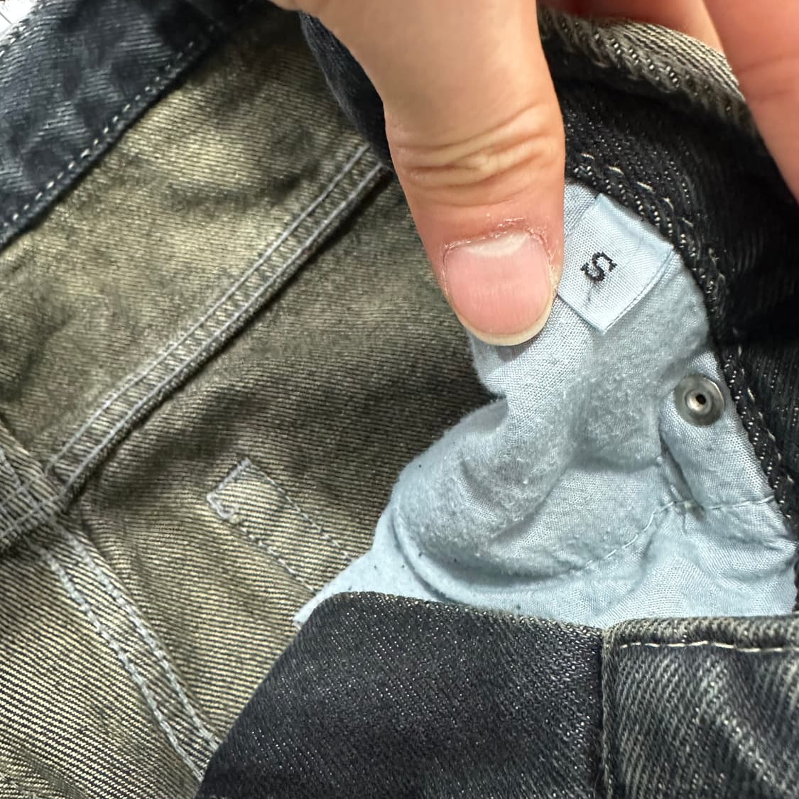 Vaidoh 흑청 워싱 와이드 데님 상품이미지3