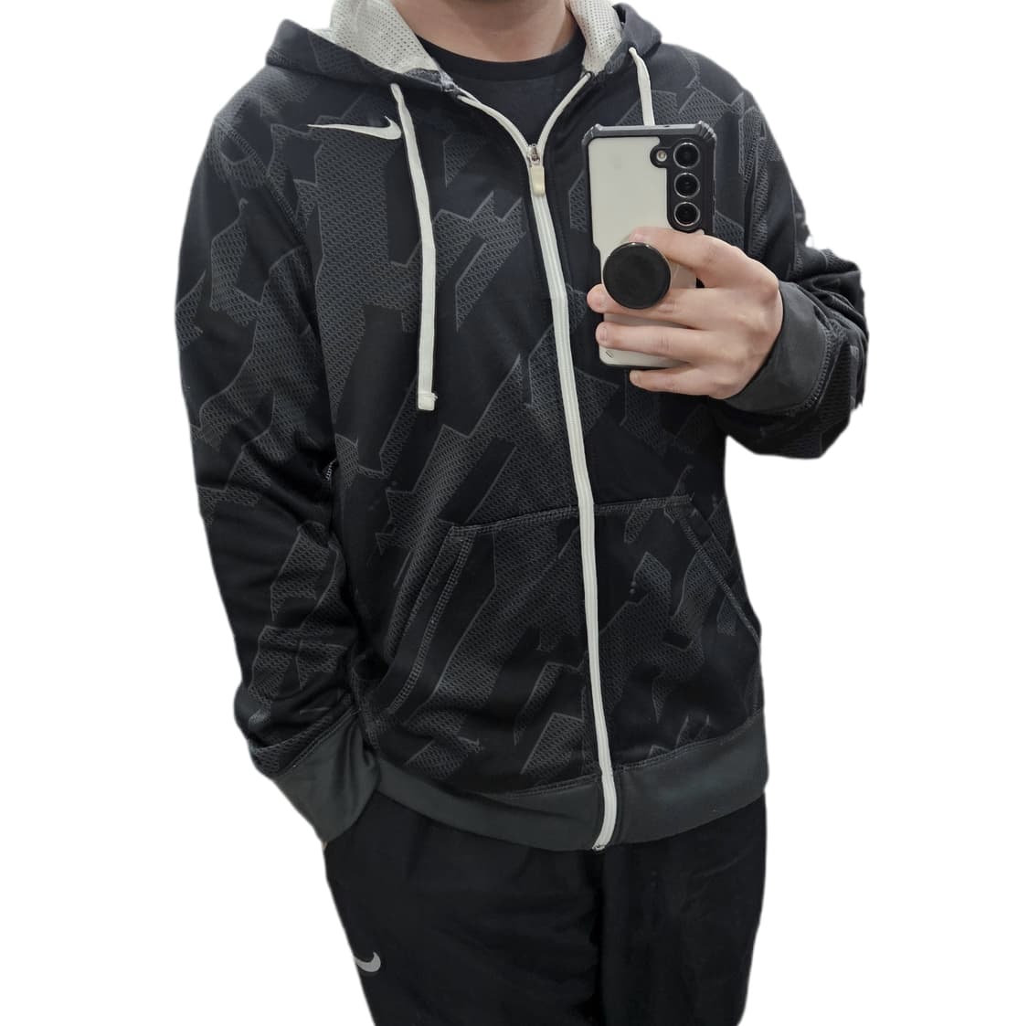 L 나이키 써마핏 모노그램 패턴 기모 후드집업 상품이미지1