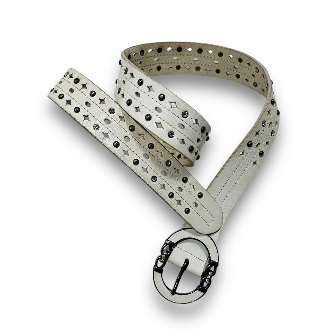 더블 다이아 화이트 쥬얼리 빈티지 벨트 상품이미지3