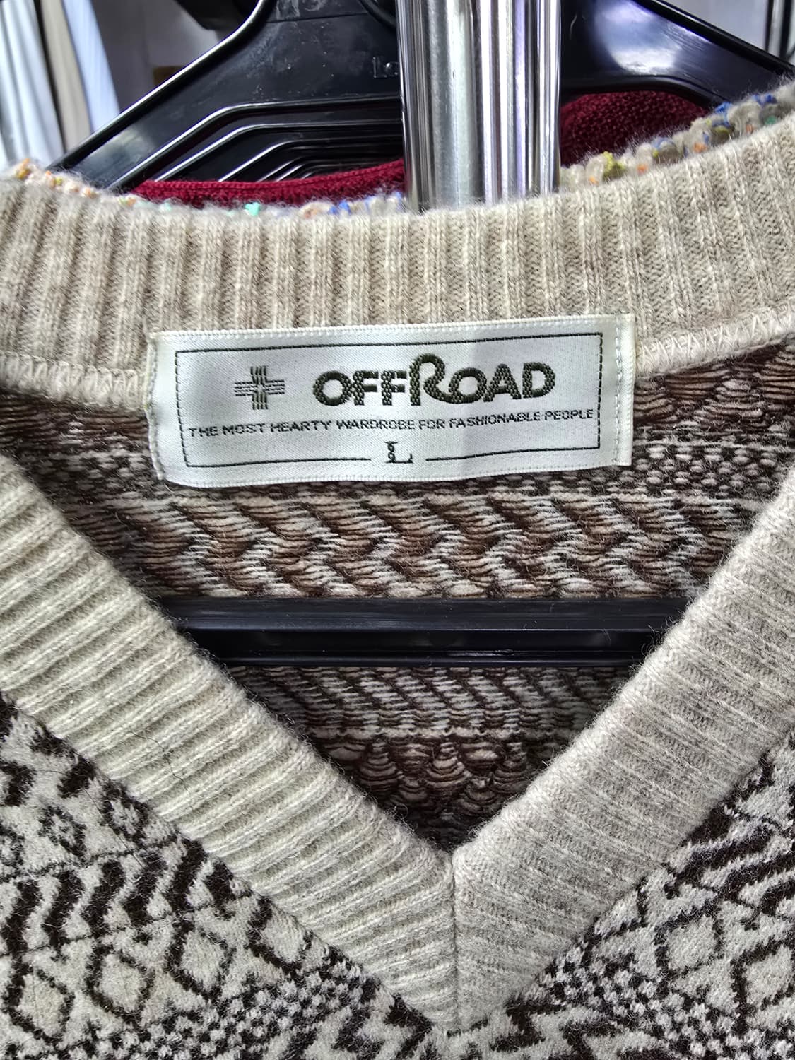 OFFROAD 브이넥 패턴 니트 (1254) 상품이미지3