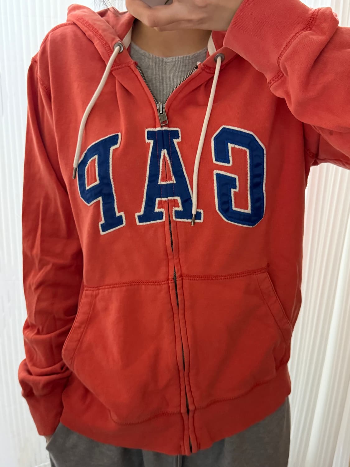 갭 주황색 후드집업 m 상품이미지1