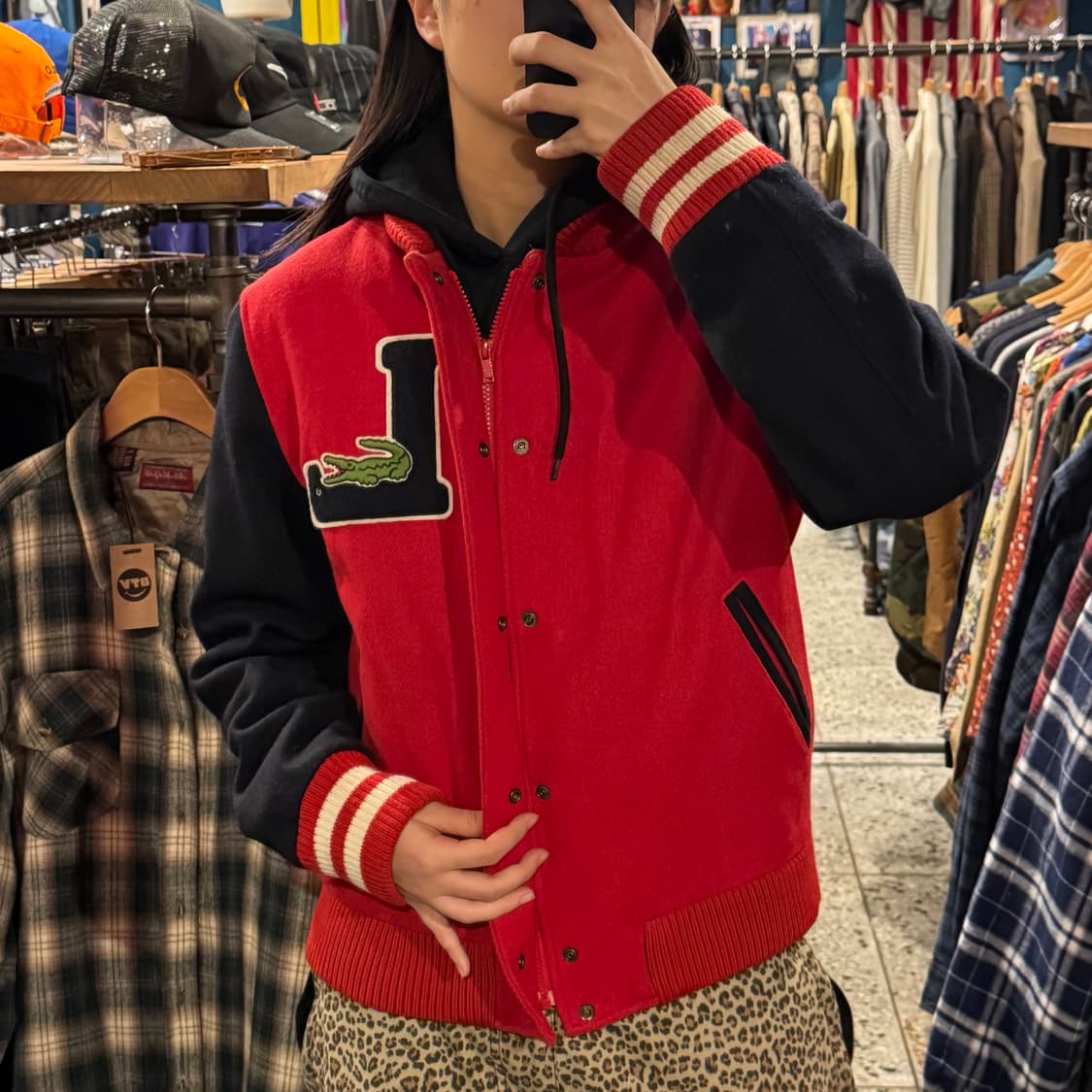 Lacoste 라코스테 자수 울 야구 점퍼 상품이미지3