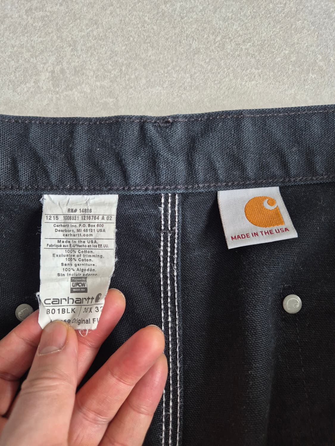 칼하트 더블니 B01 블랙 36x32 상품이미지4