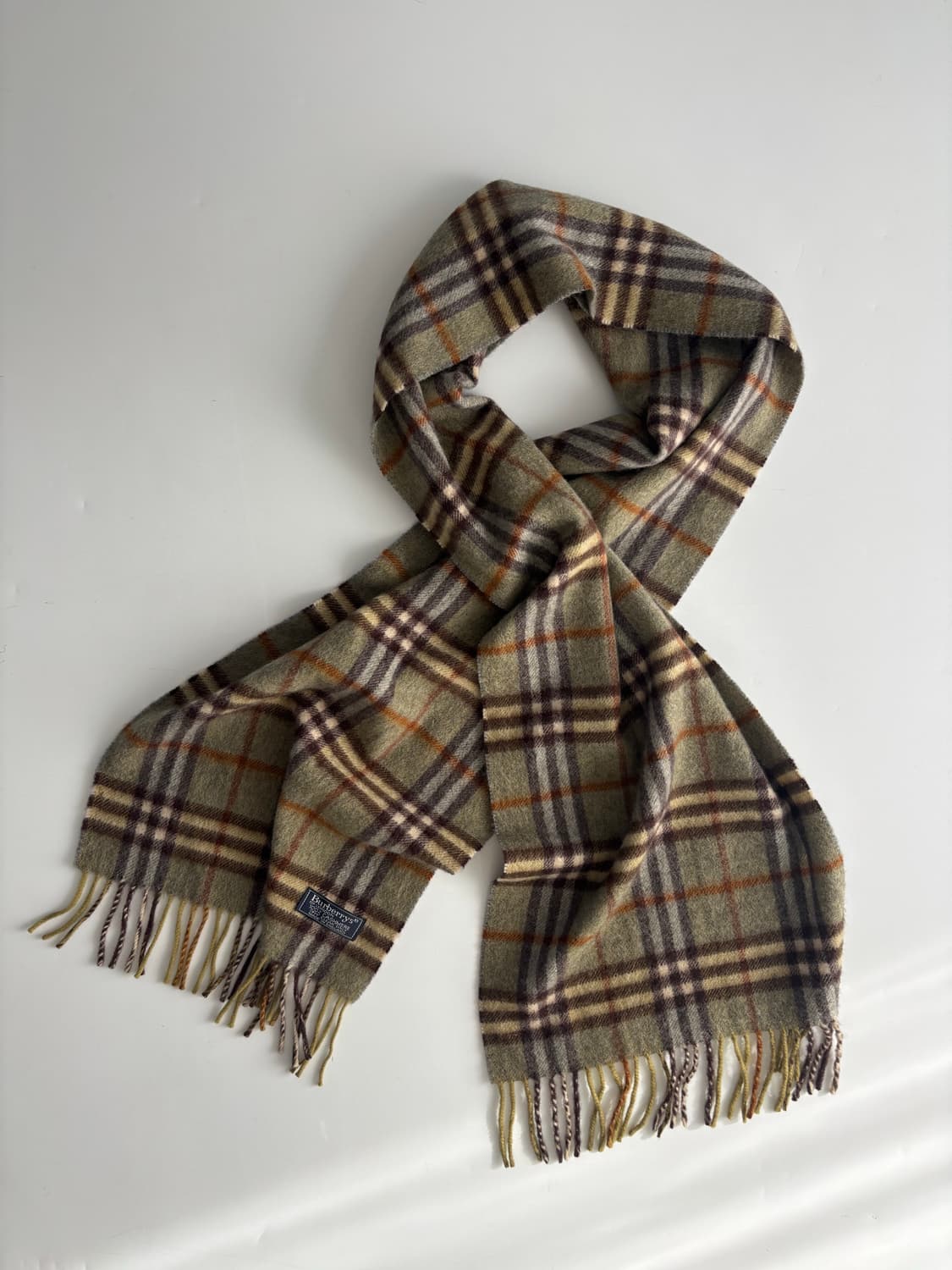 Burberry 버버리 카키 노바체크 캐시미어 머플러 상품이미지1