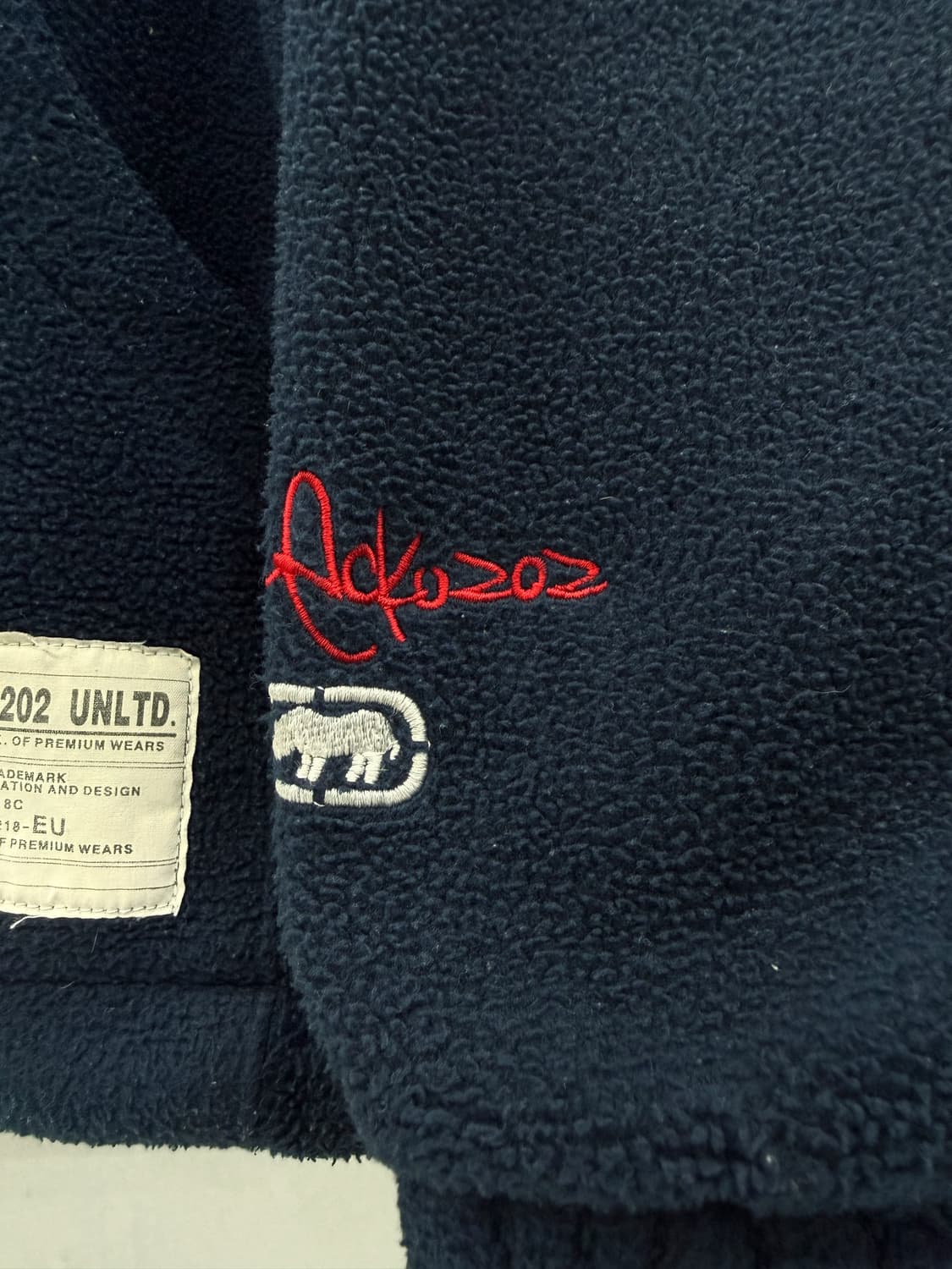 에코 언리미티드 00s 백로고 플리스 자켓 네이비 상품이미지8