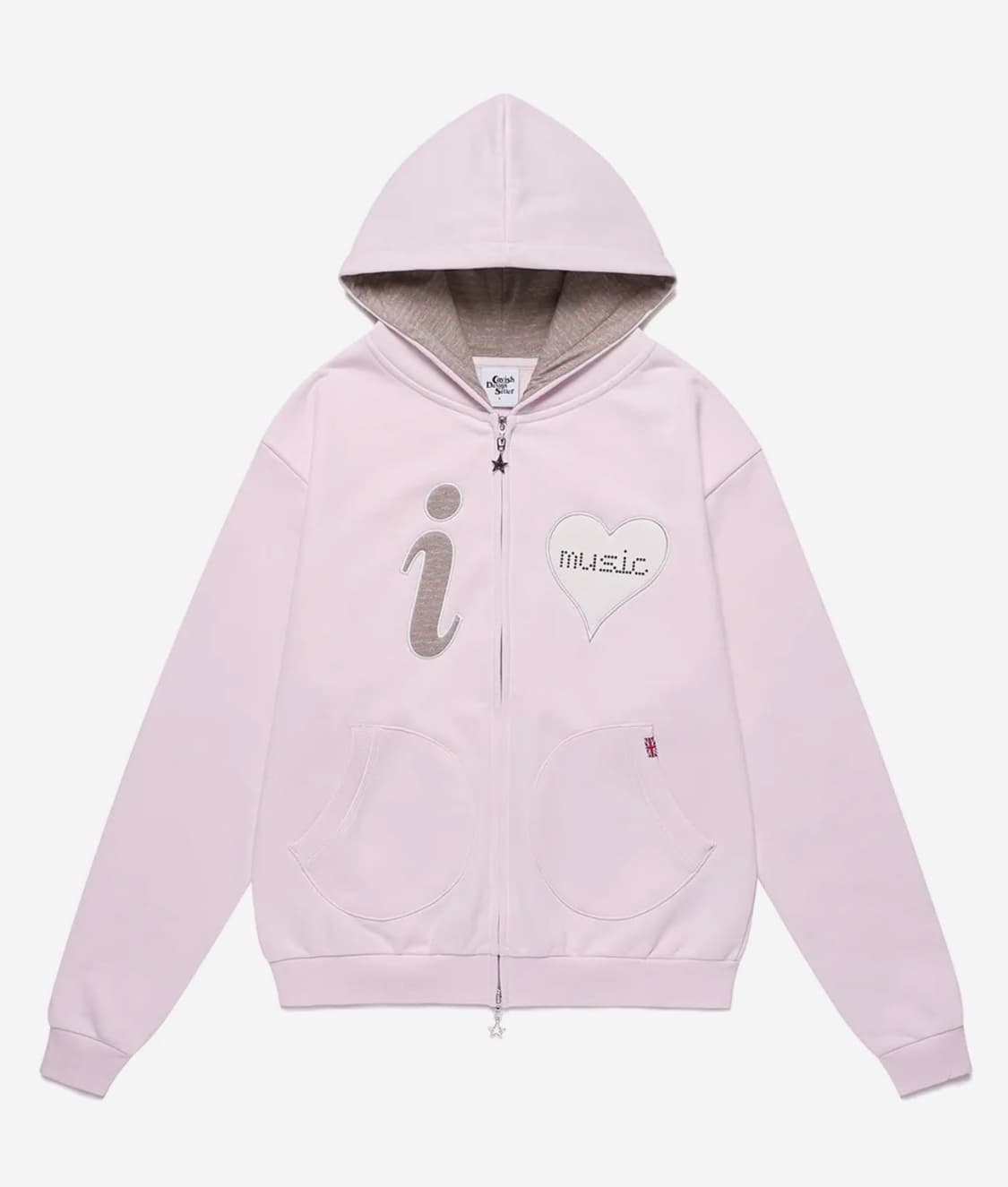 I LOVE MUSIC ZIP UP HOODIE PINK 상품이미지1