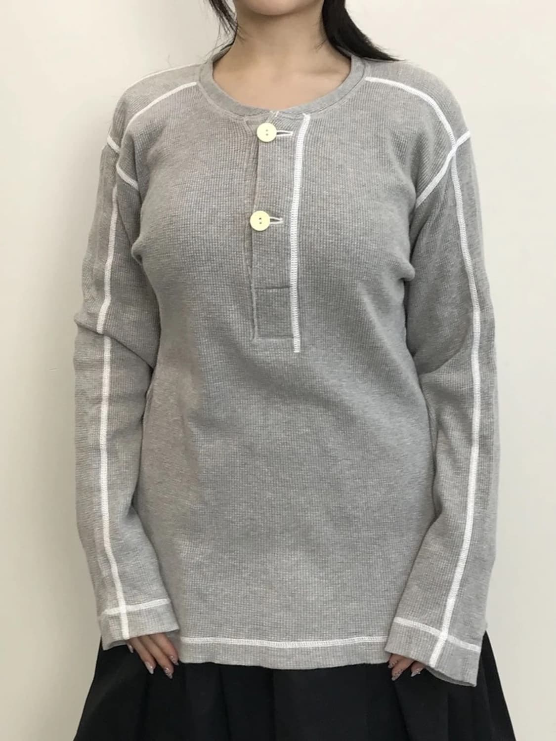 Edwin Waffle Henley Long Sleeve 상품이미지2