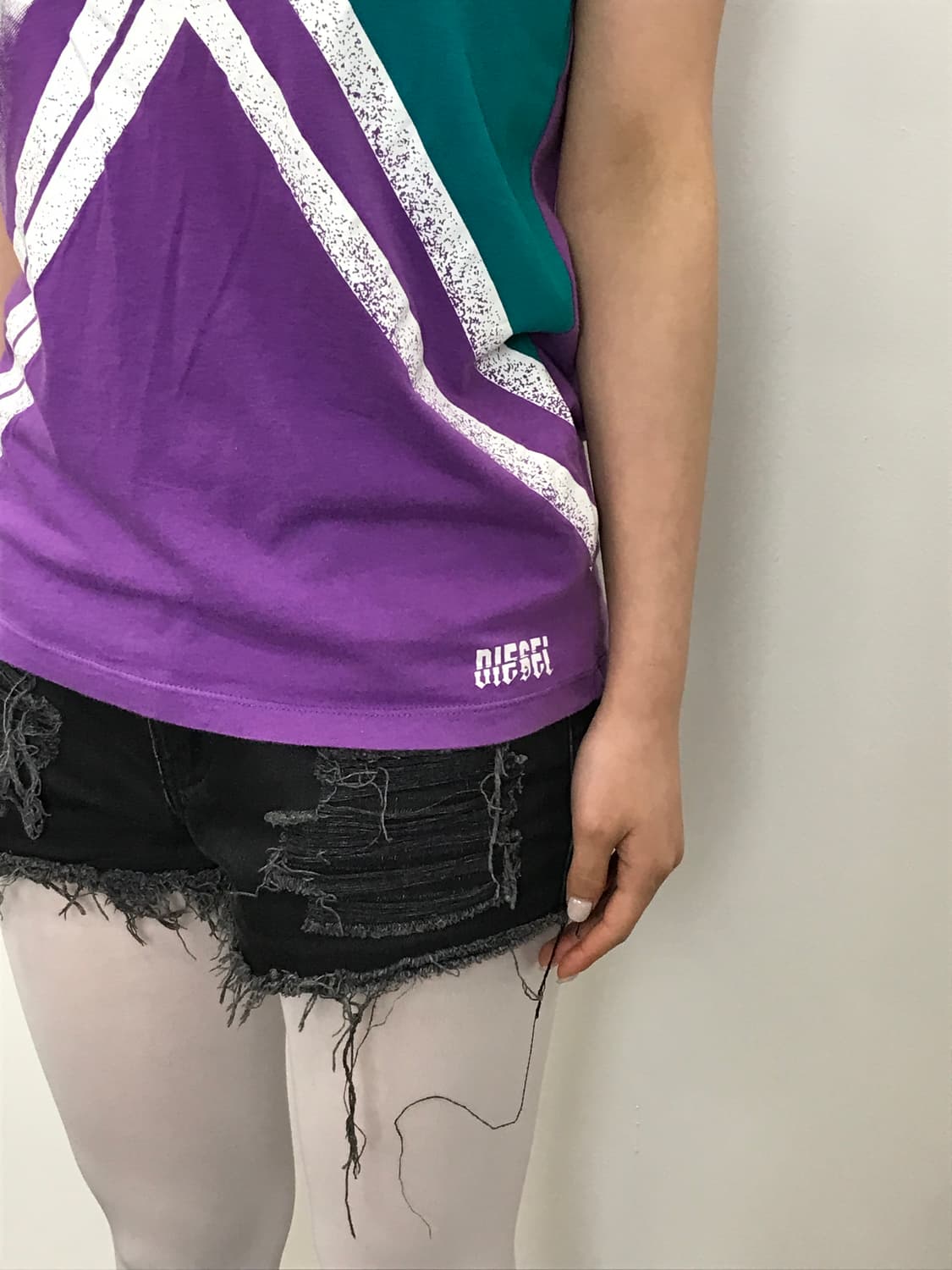 Diesel Purple Teal Rock On Print T-Shirt 상품이미지3