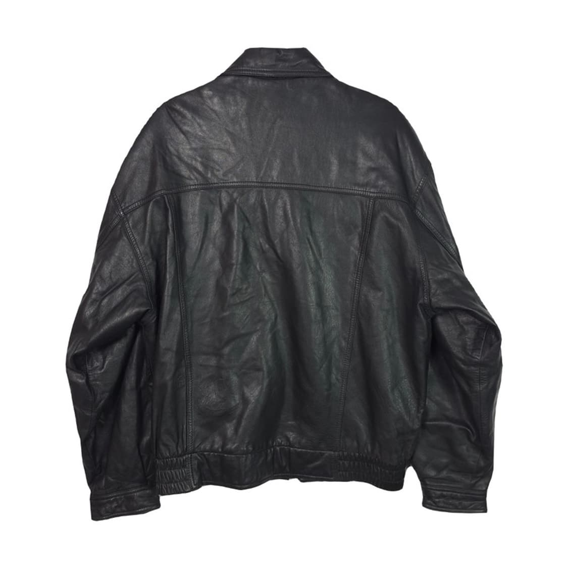 Vintage 오버핏 블랙 리얼 레더 블루종 XXL 상품이미지2