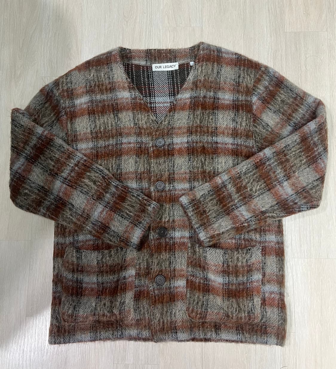 아워레가시 체크모헤어 가디건 50사이즈 상품이미지1