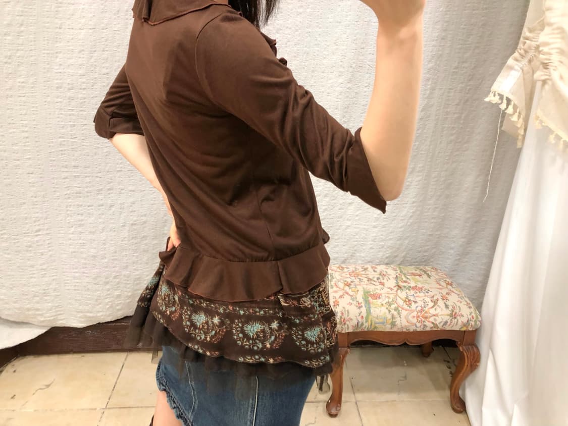 brown muse frill cardigan 상품이미지4