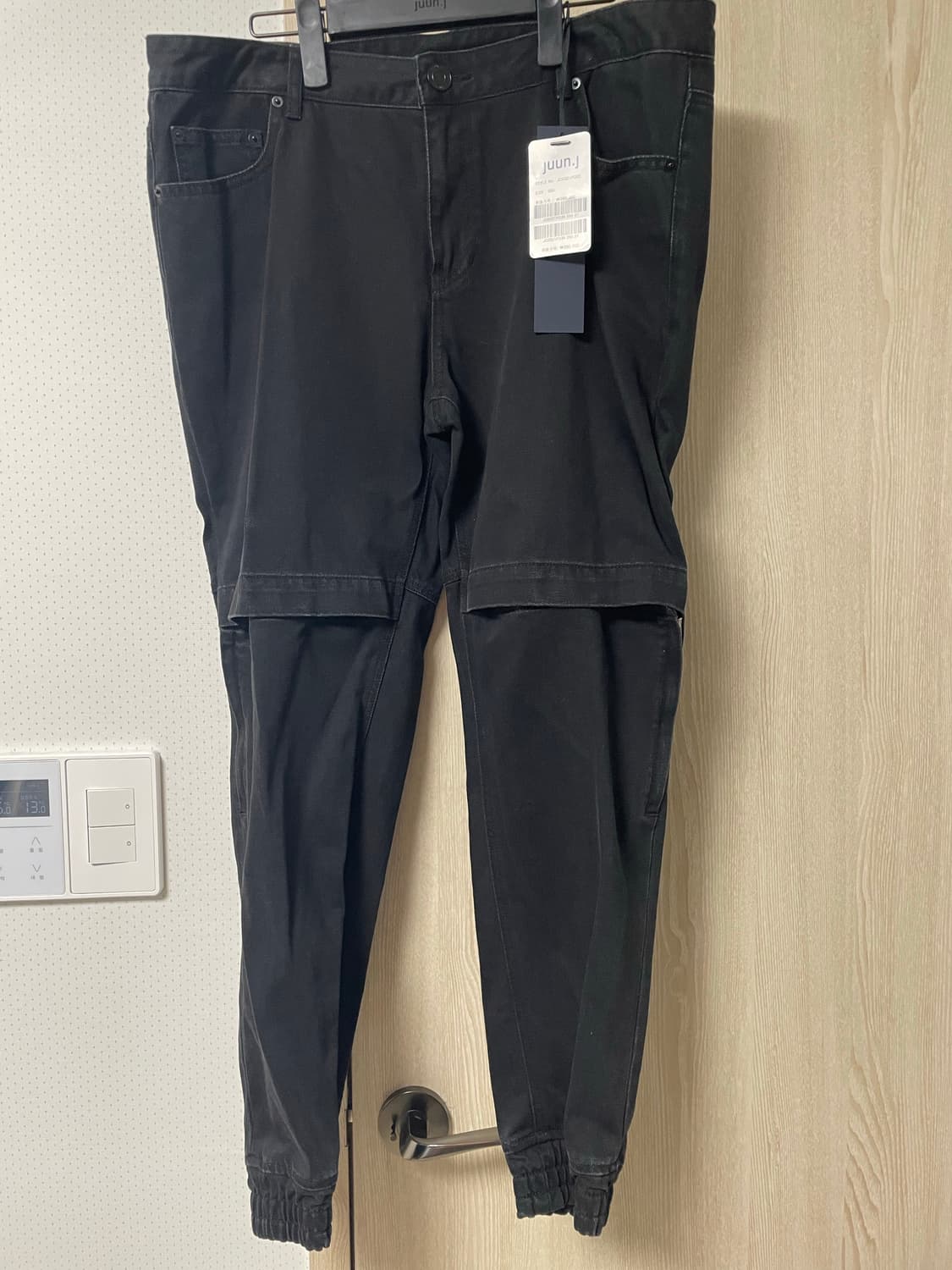 50사이즈, 준지 무릎절개 흑청 조거팬츠 상품이미지6