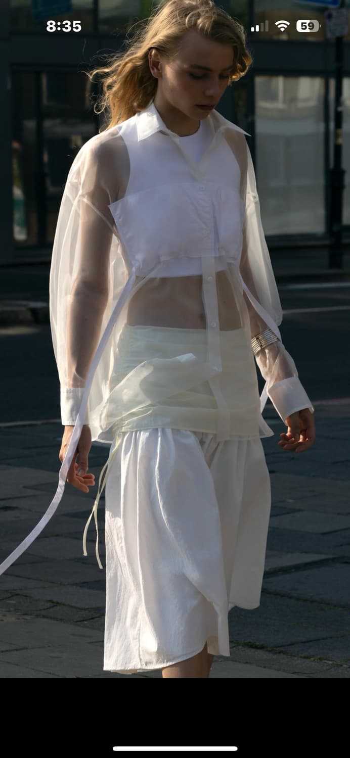 자라 오버사이즈 포플린 오간자 셔츠  상품이미지2