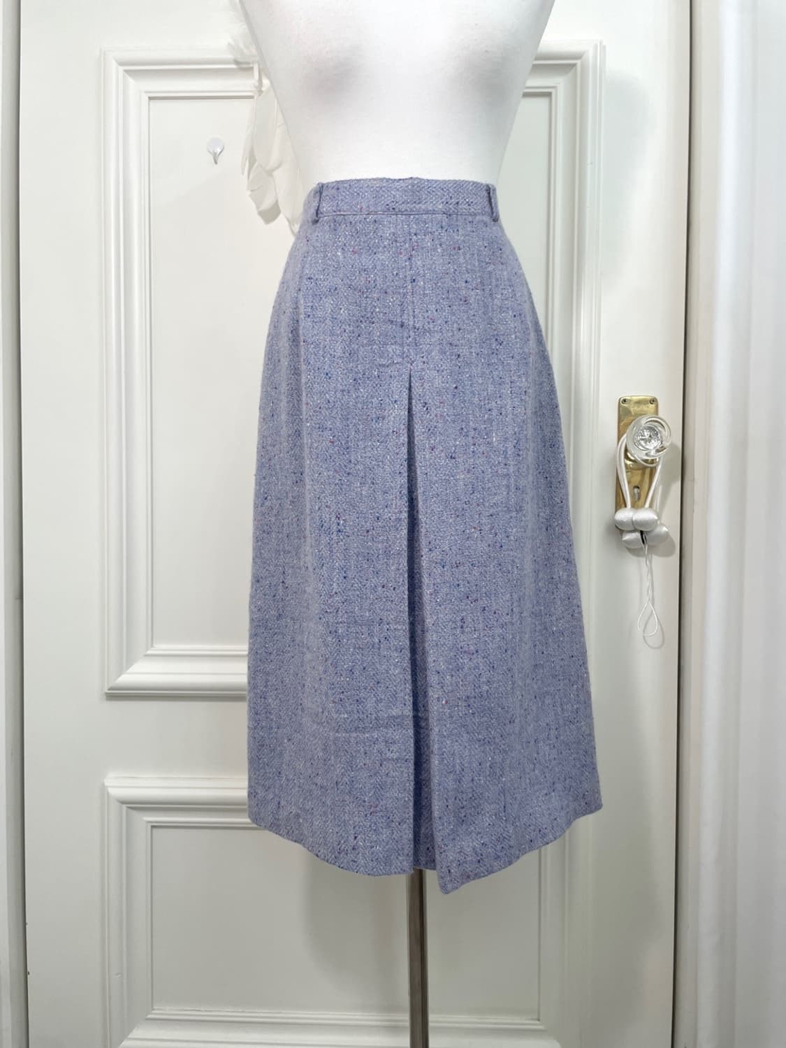 blueberry tweed wool pleats skirt 상품이미지4