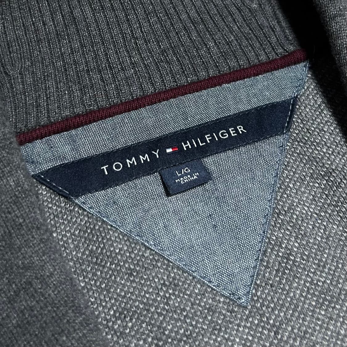 [L] Tommy 타미힐피거 챠콜 숄카라 니트 가디건 상품이미지5