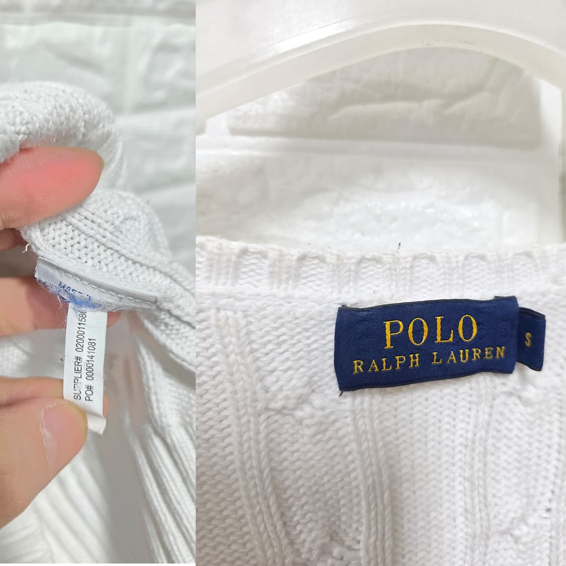 택포// 폴로랄프로렌 케이블 브이넥 니트 S-M 상품이미지2