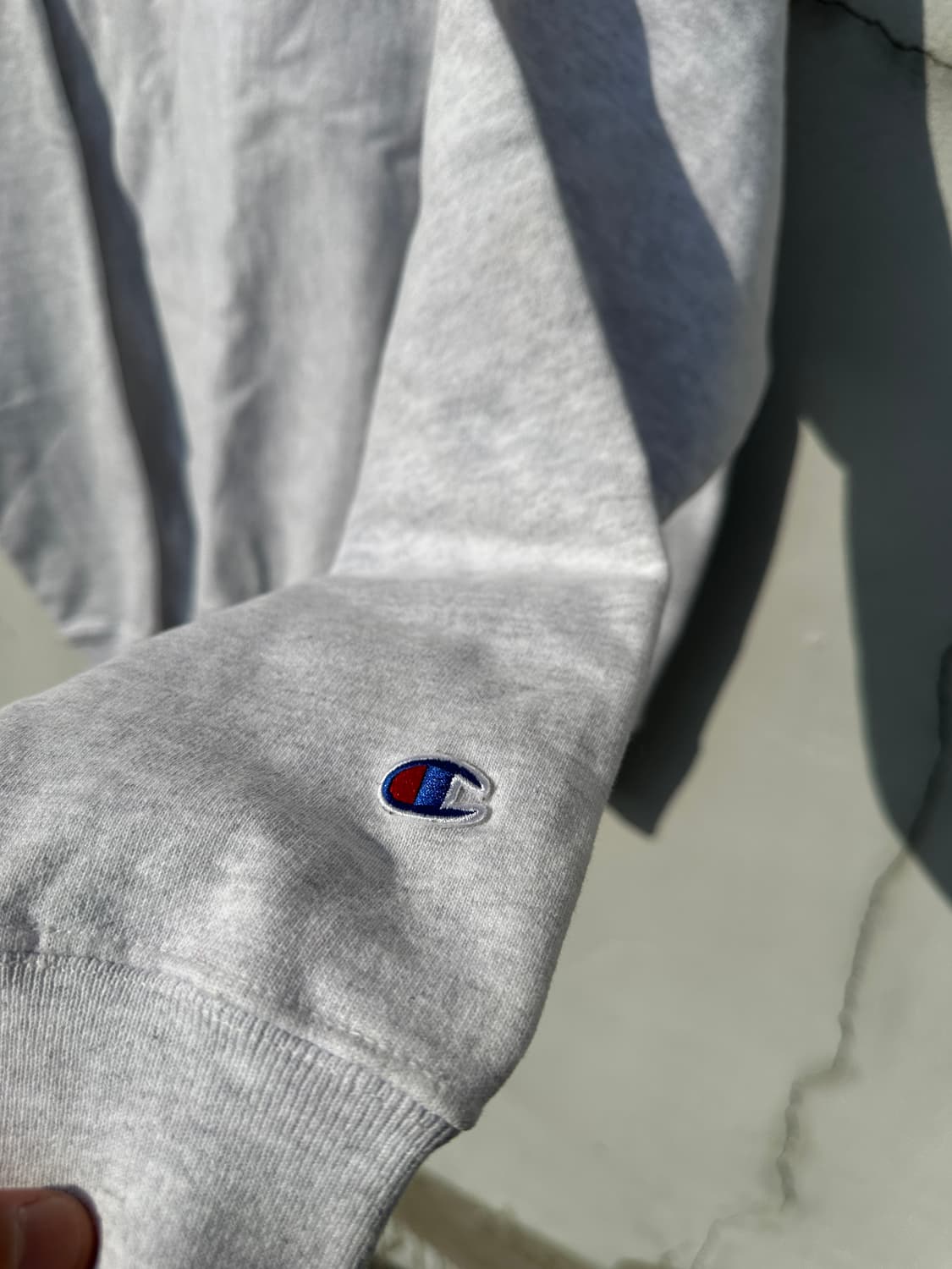 [M] 챔피온 리버스위브 멜란지 그레이 맨투맨 스웻셔츠 상품이미지5