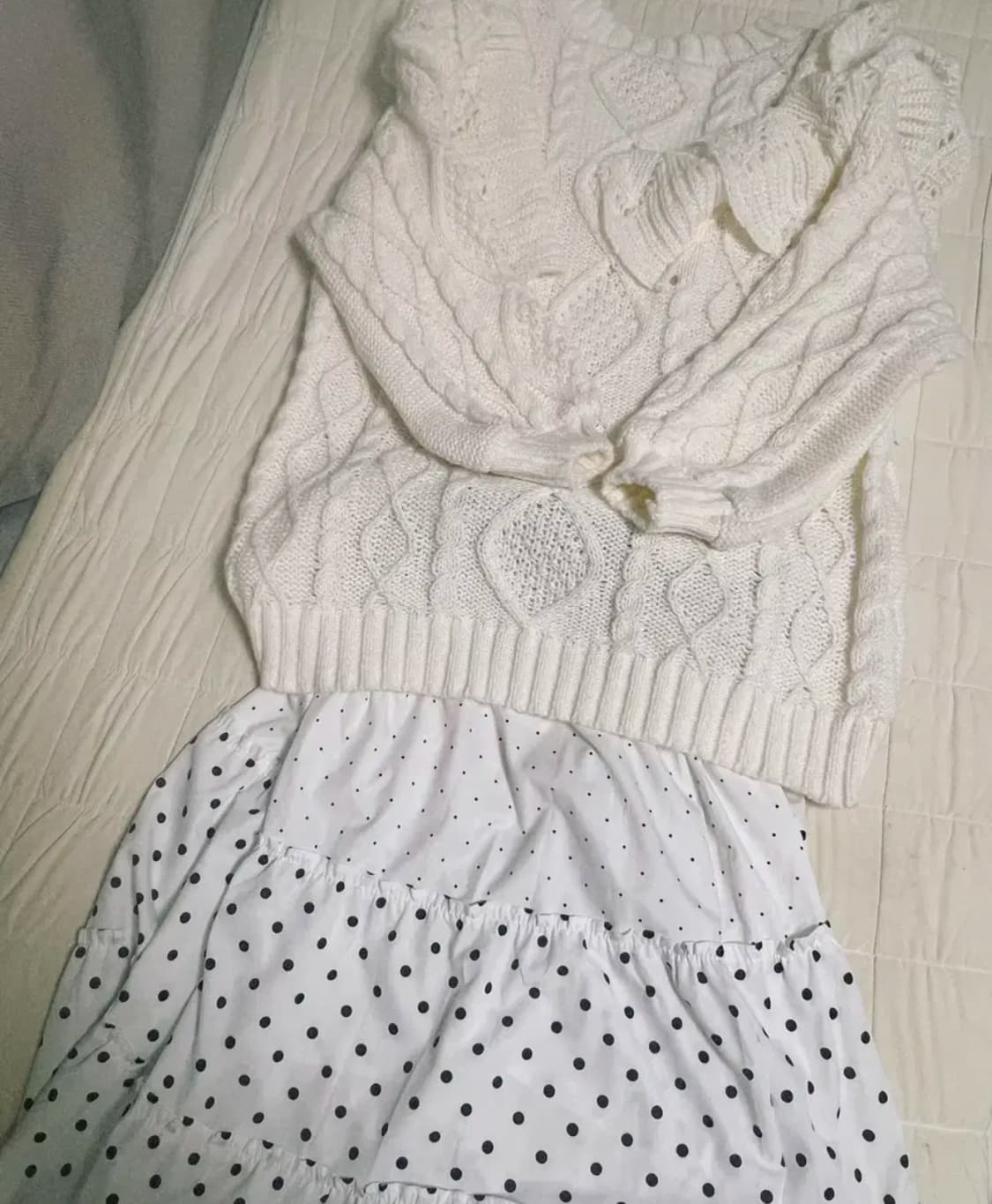 빈티지 모리걸 코디세트 스커트 니트 히메갸루 라떼갸루 상품이미지1