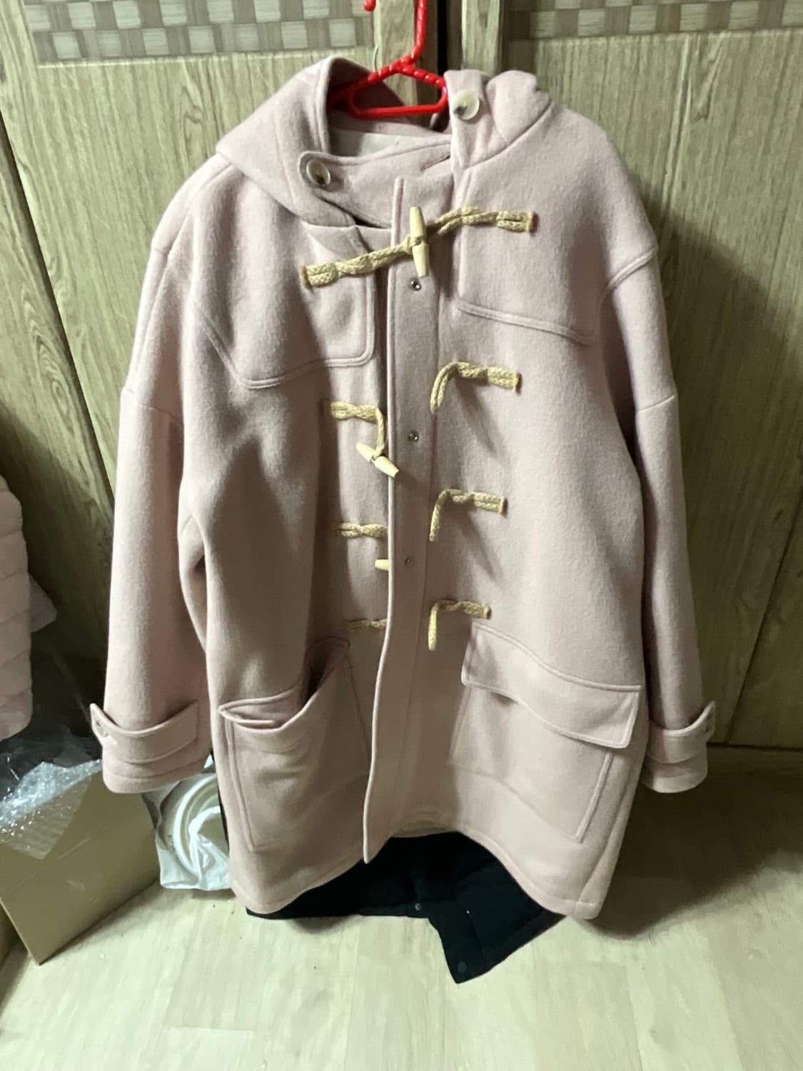 메인부스 오버사이즈 더플코트 떡볶이코트 핑크 상품이미지2