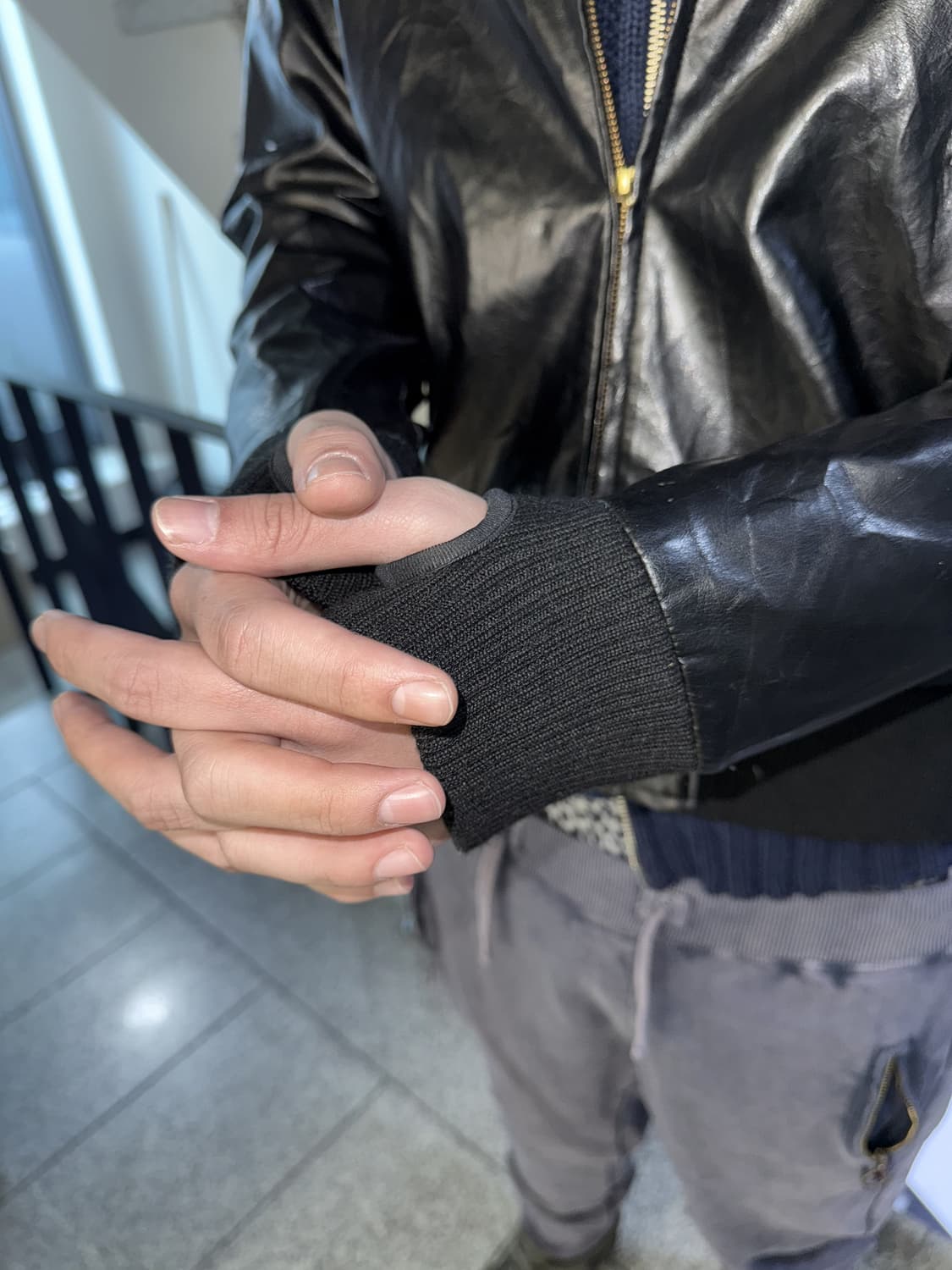 leather hooded zipup jacket 상품이미지4