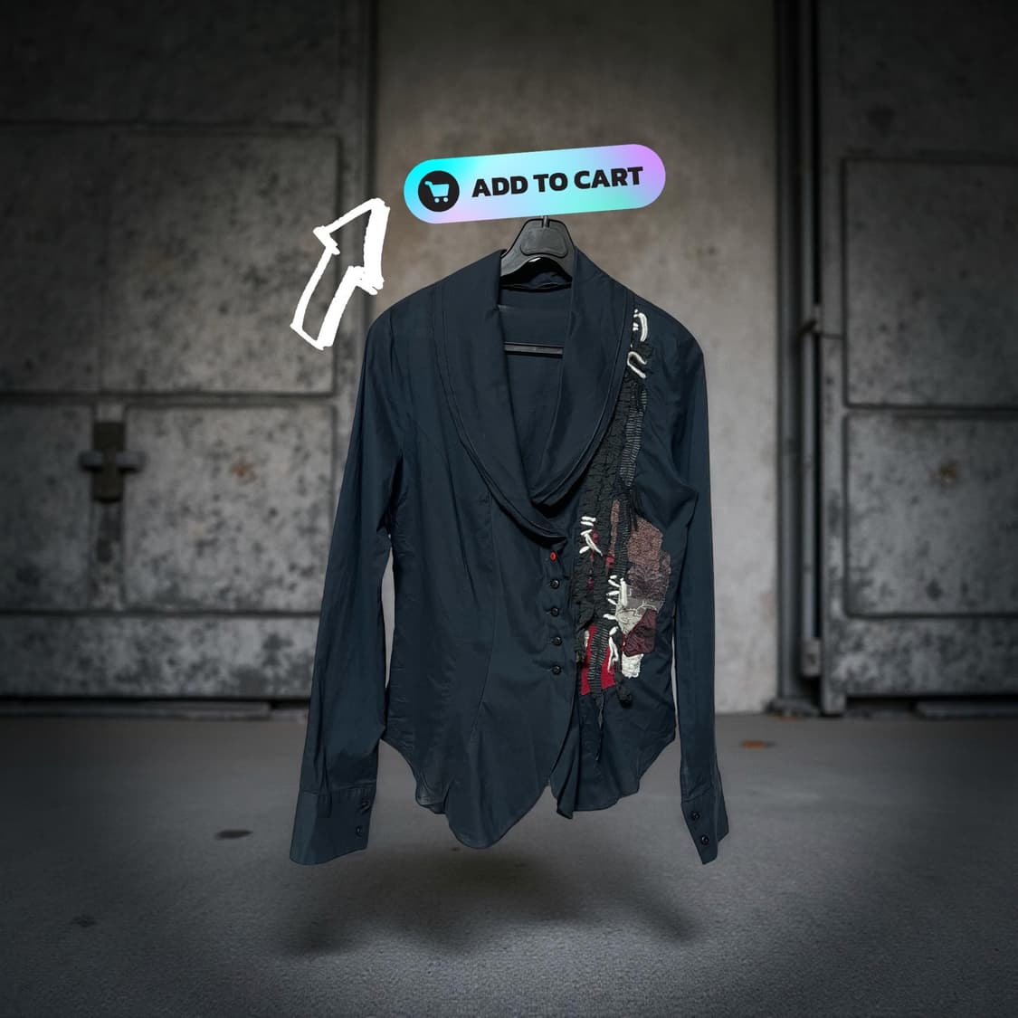 DIDIER PARAKIAN 버튼칼라 빈티지 프릴 셔츠 상품이미지2