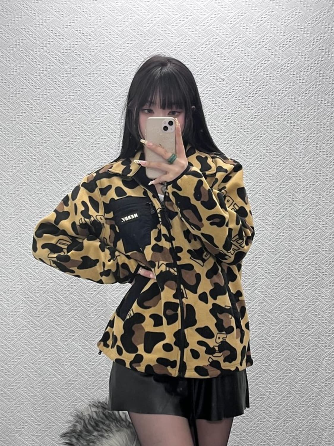 널디 스트릿 힙합 레오파드 호피 후리스 자켓 105 C09706 상품이미지1