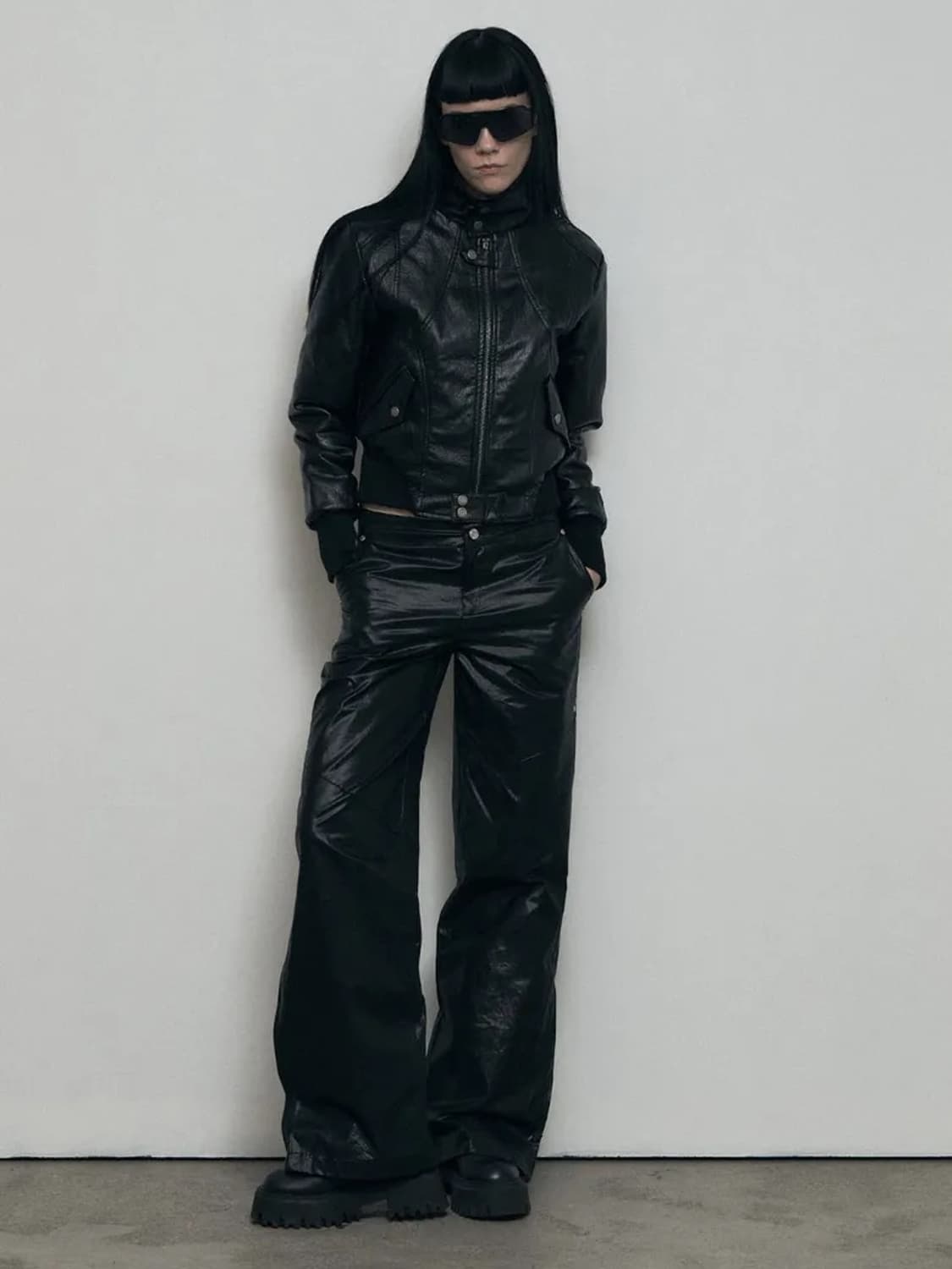 보헤미안서울 하이넥 모토 자켓,슬림핏 상품이미지1