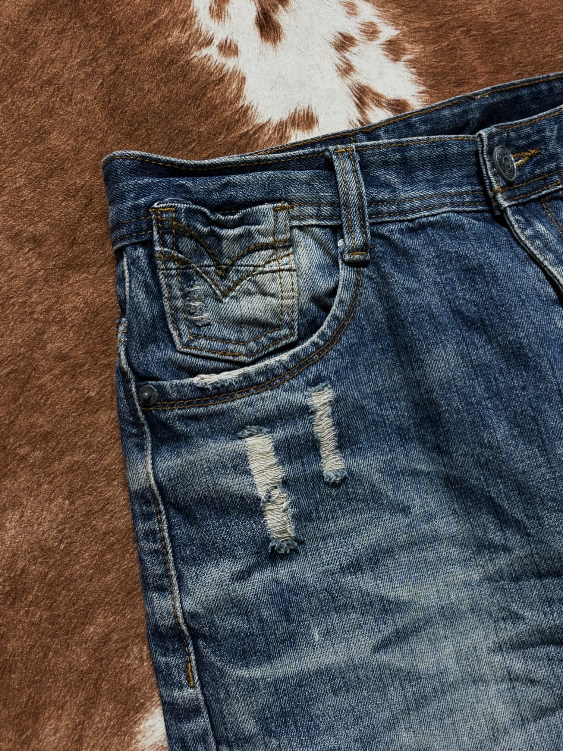 레귤러 데님팬츠 데미지 커스텀 상품이미지5