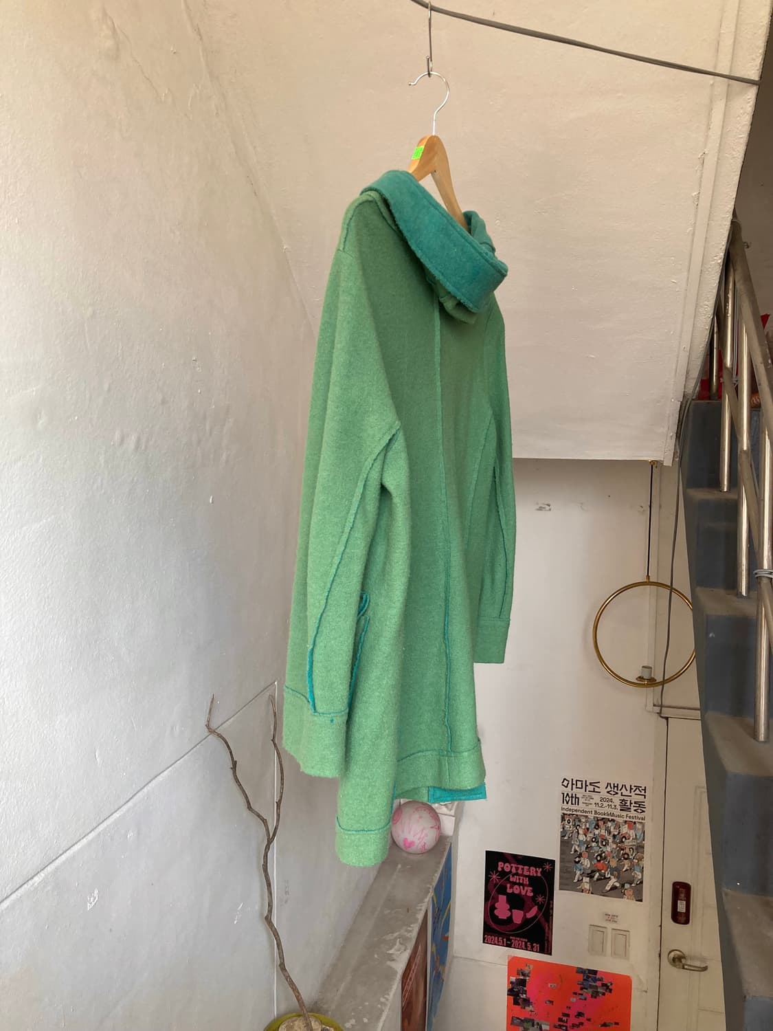 울 떡볶이 투톤 하프 코트 상품이미지7