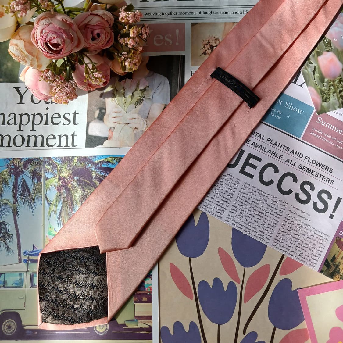 메트로시티 실크 피치 솔리드 넥타이 9.4cm A+등급 A19689 상품이미지4