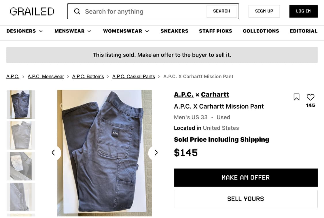 Apc carhartt 더블니 상품이미지8