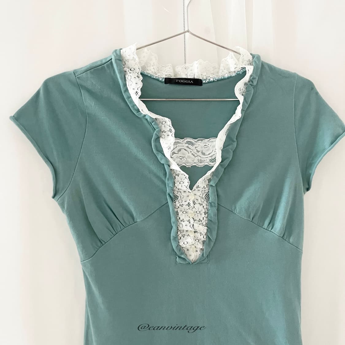 teal blue lace top 상품이미지6