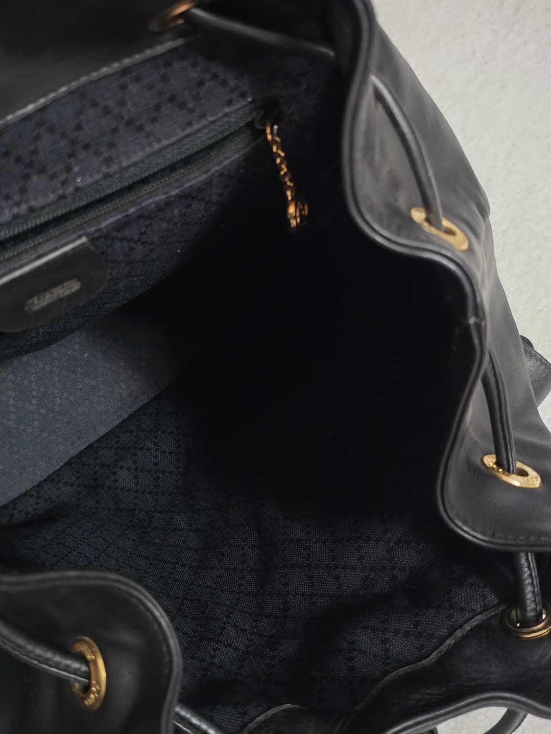 정품 Gucci 구찌 뱀부 백팩 블랙 레더 상품이미지7