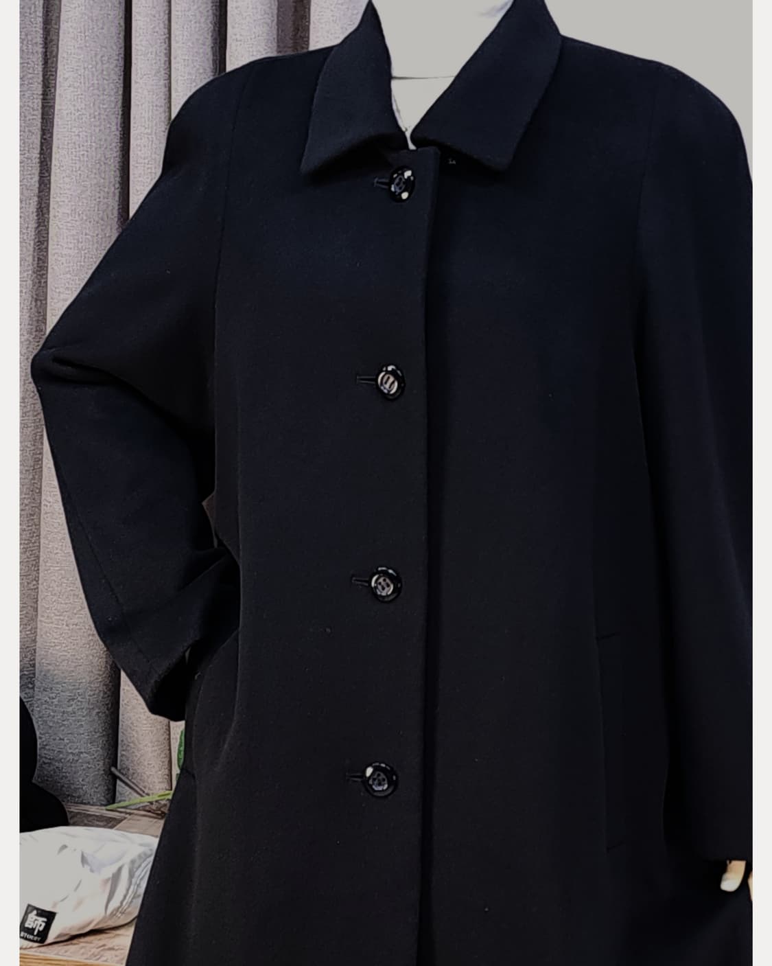 캐시미어100% 블랙코트 상품이미지9