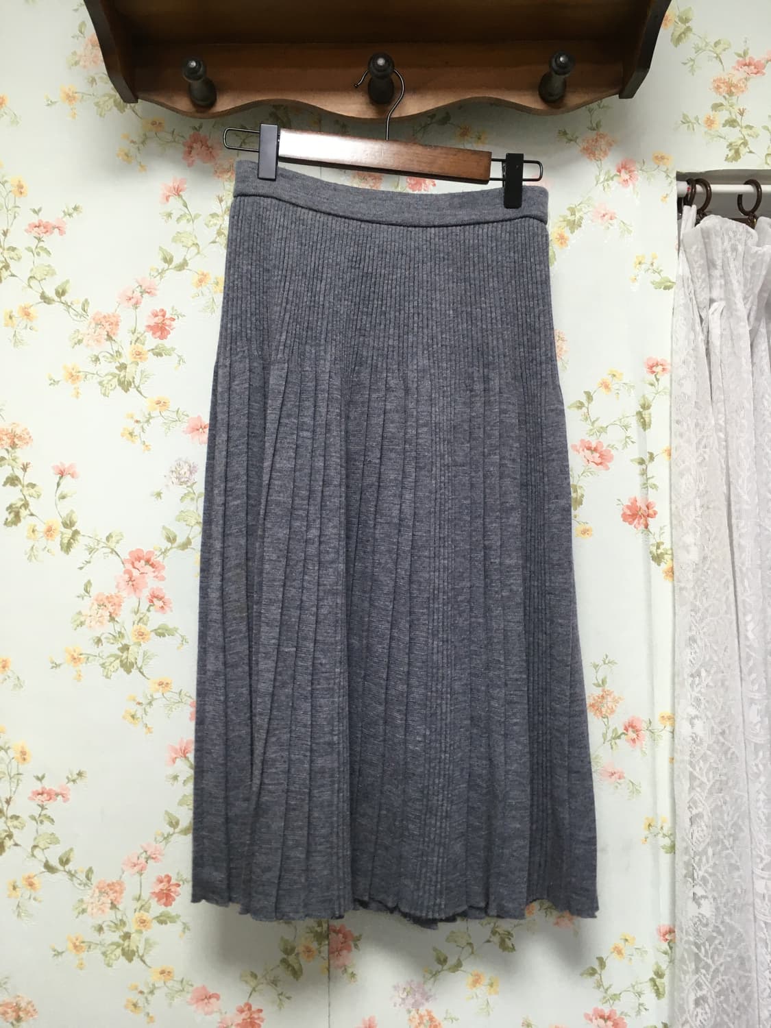 니트 플리츠 롱 스커트 상품이미지1