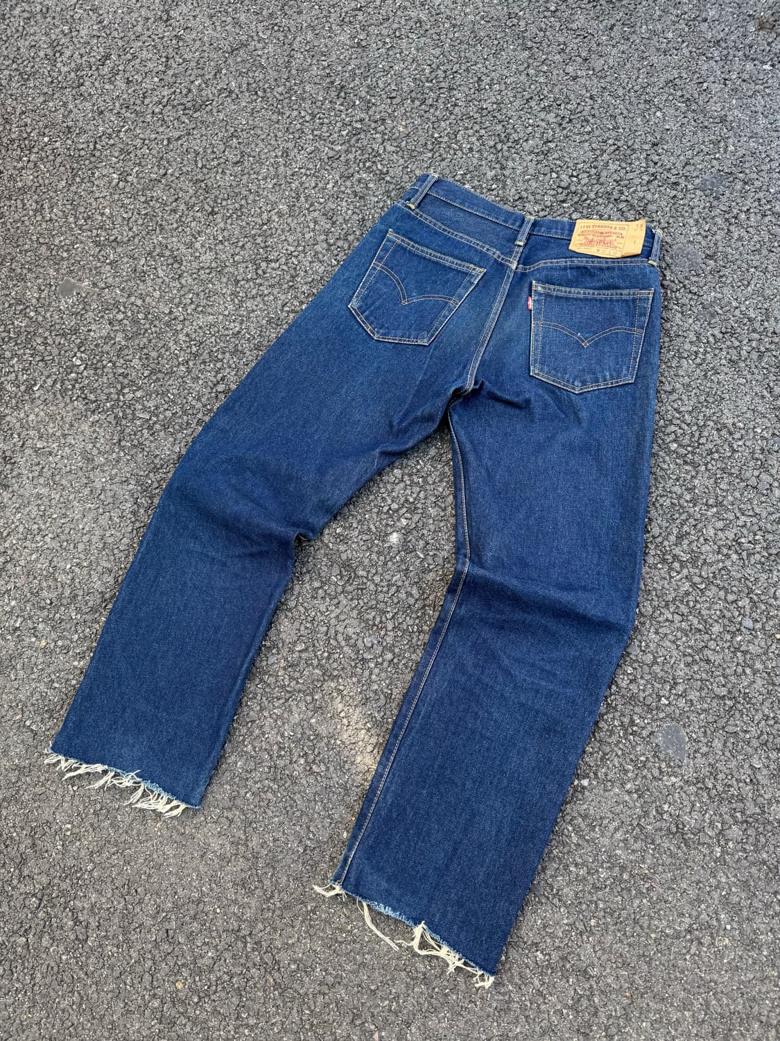 90‘s Levi’s 빈티지 501 인디고 컬러 컷팅 데님팬츠 상품이미지8