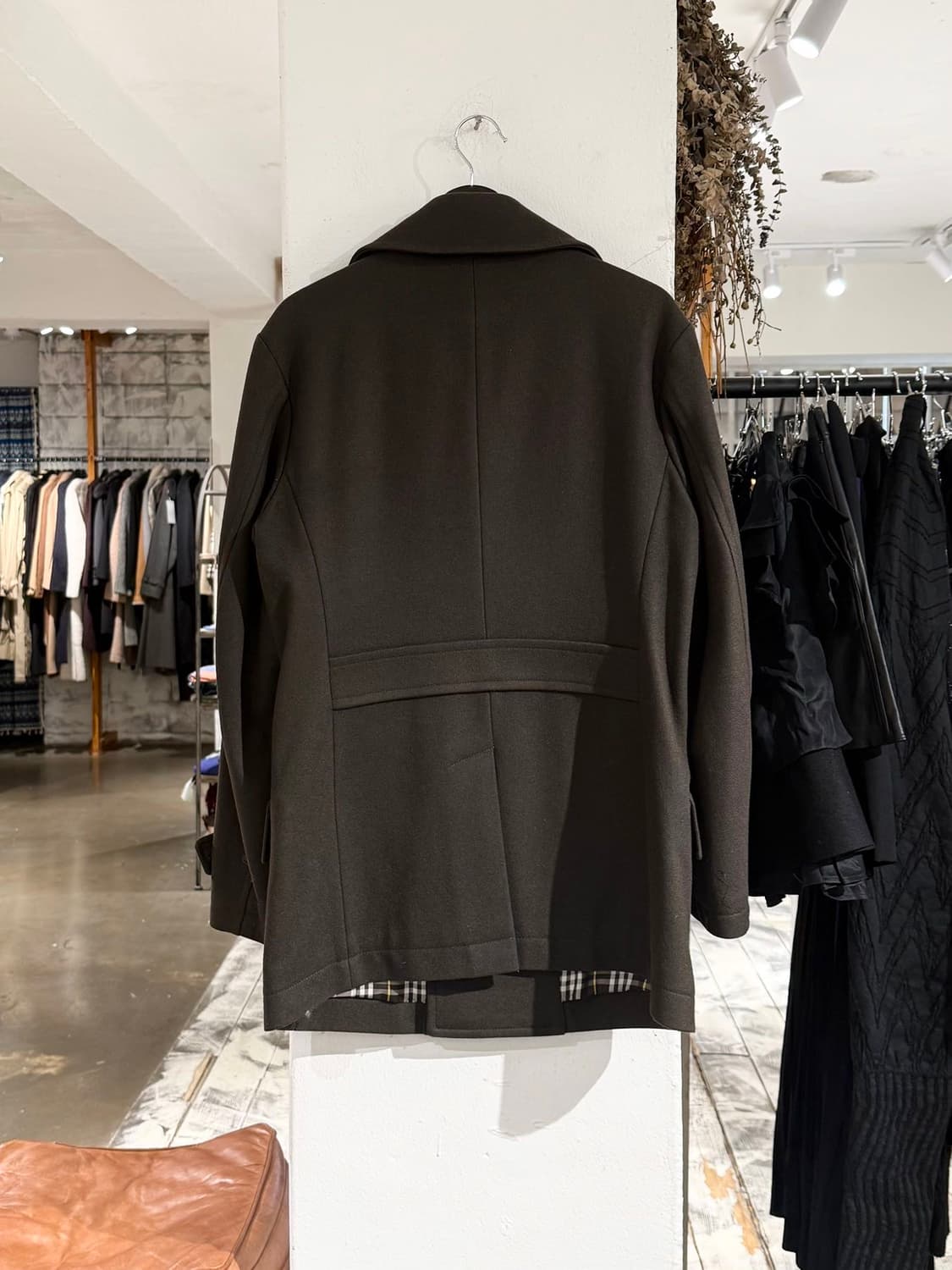 버버리 블랙라벨 다크브라운 울 피코트 상품이미지6