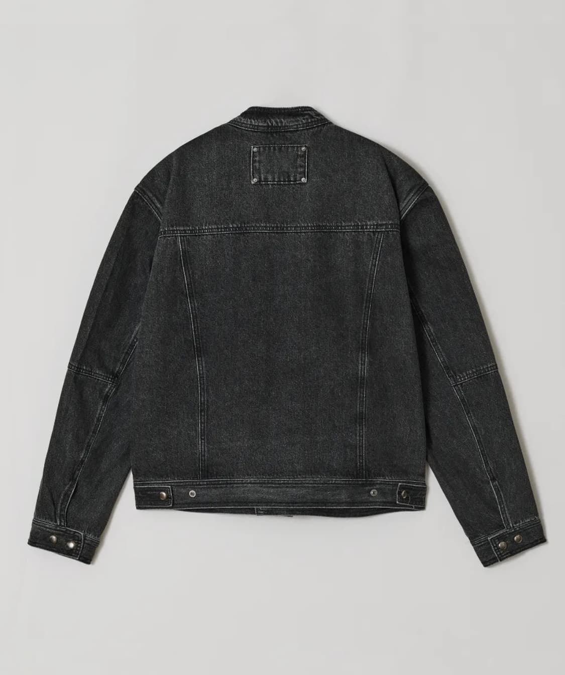 OBLATE BIKER DENIM JACKET BLACK 상품이미지2