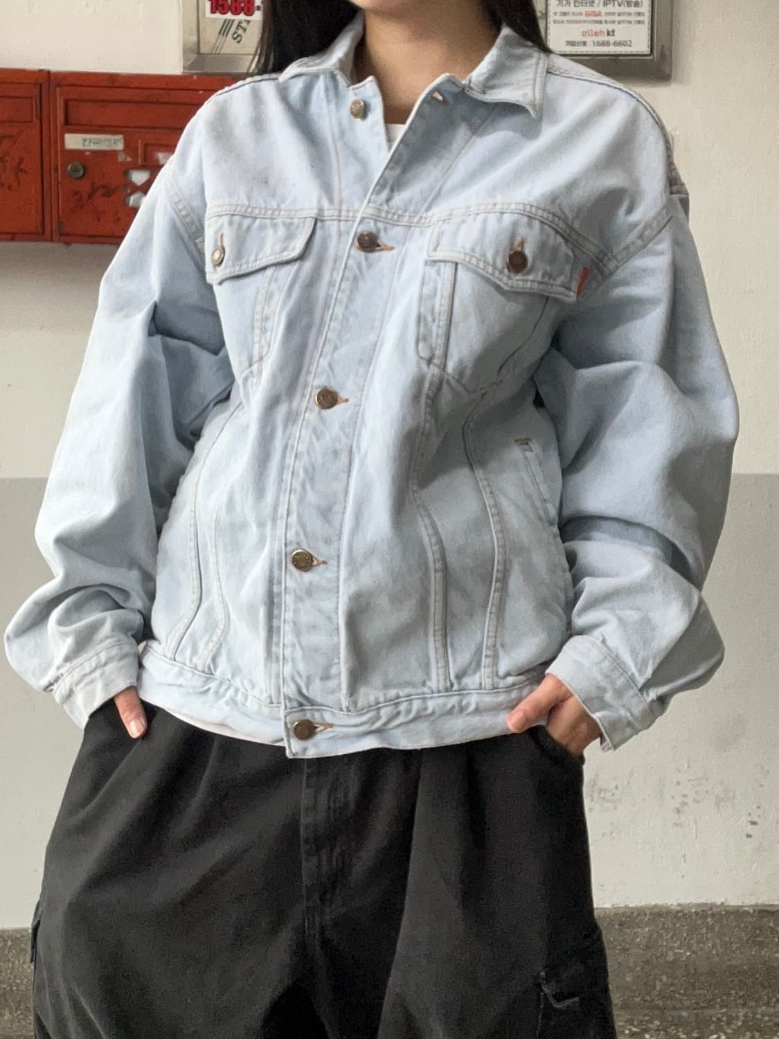 90s 빈티지 아이스데님 트러커자켓 상품이미지3